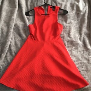 Sheer back red dress